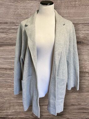 Like new! J Crew 365 Sophie Open Front Knit Blazer Sweater Size XXL Light Gray